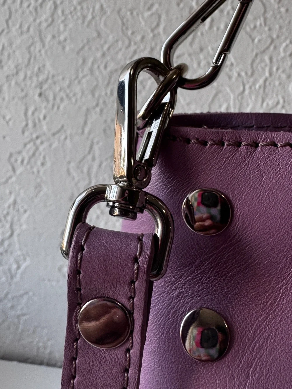 Mercules Studded Crossbody Shoulder Bag with Removable Strap in Lavendar